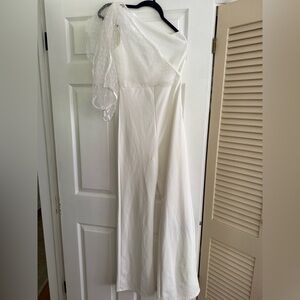 Missguided White One-Shoulder Jumpsuit